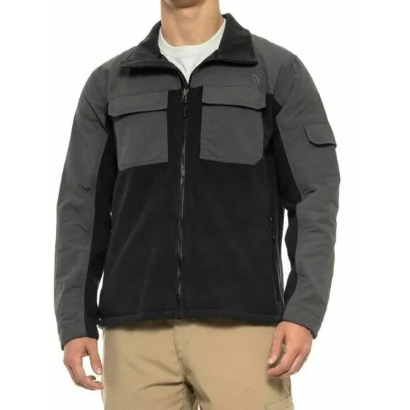 The North Face Men's Black Grey Salinas Mixed Media Jacket Fleece Size XXL 3037 - Picture 2 of 9